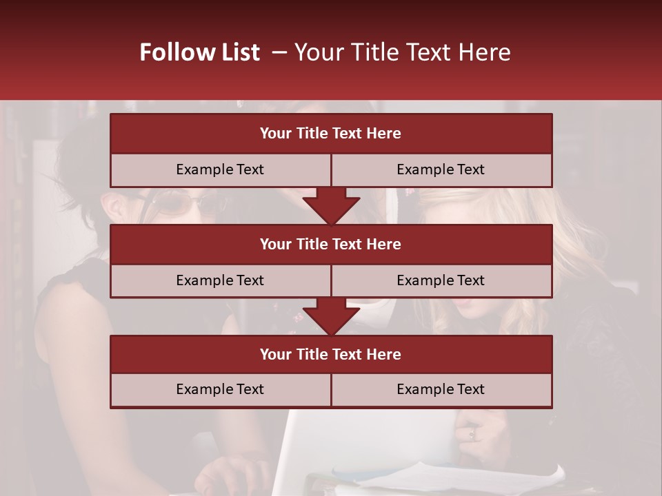 Three Young Women Looking At A Laptop Screen PowerPoint Template