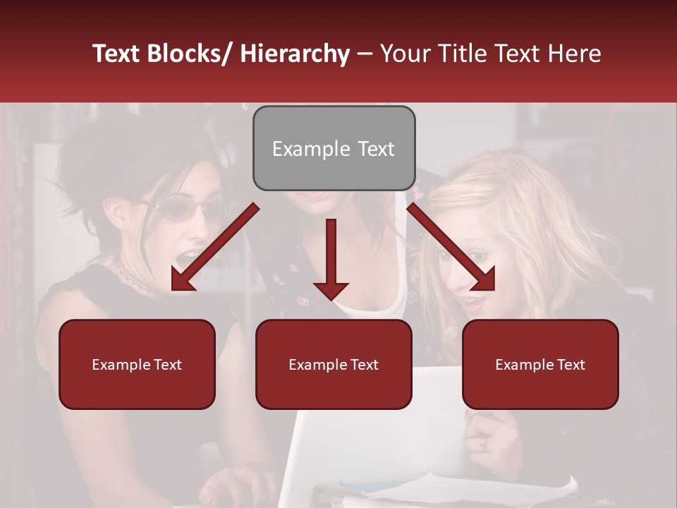 Three Young Women Looking At A Laptop Screen PowerPoint Template