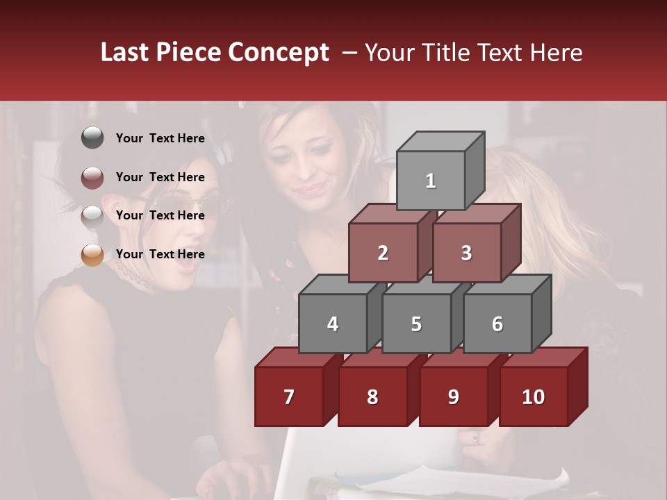 Three Young Women Looking At A Laptop Screen PowerPoint Template