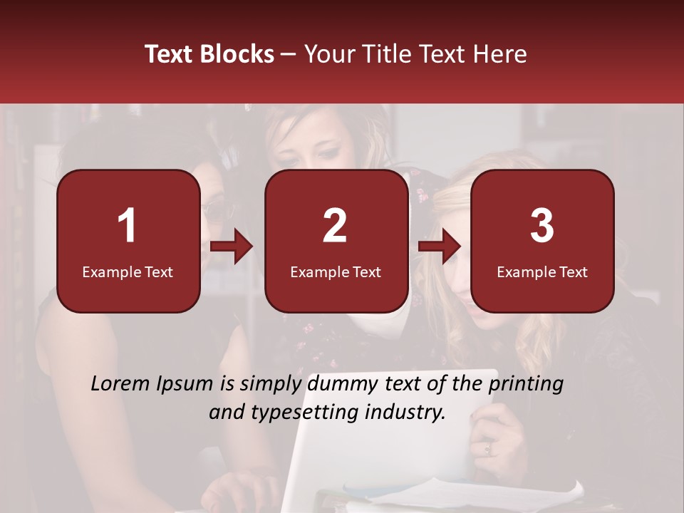 Three Young Women Looking At A Laptop Screen PowerPoint Template