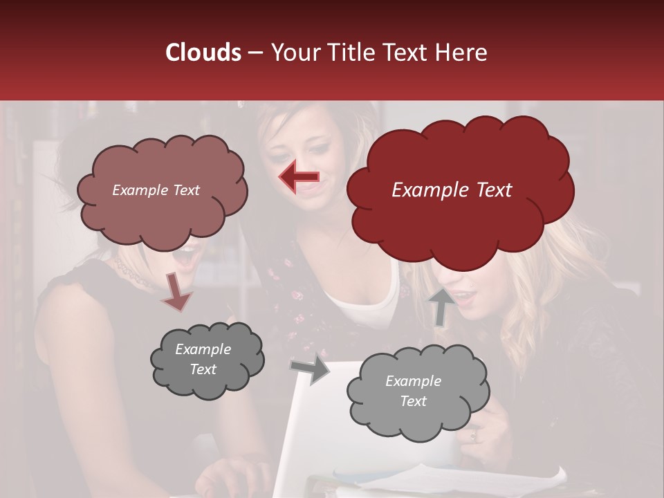 Three Young Women Looking At A Laptop Screen PowerPoint Template