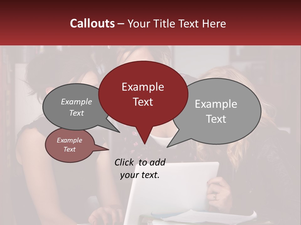 Three Young Women Looking At A Laptop Screen PowerPoint Template