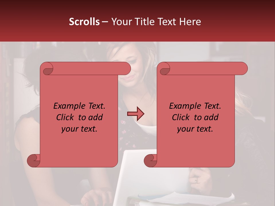Three Young Women Looking At A Laptop Screen PowerPoint Template