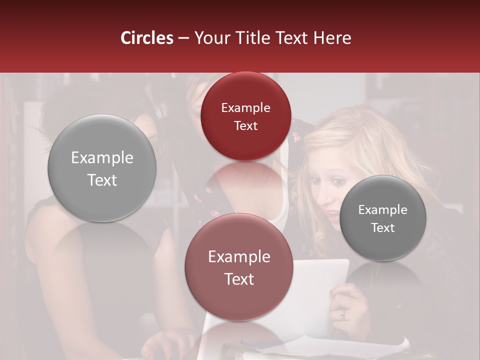 Three Young Women Looking At A Laptop Screen PowerPoint Template