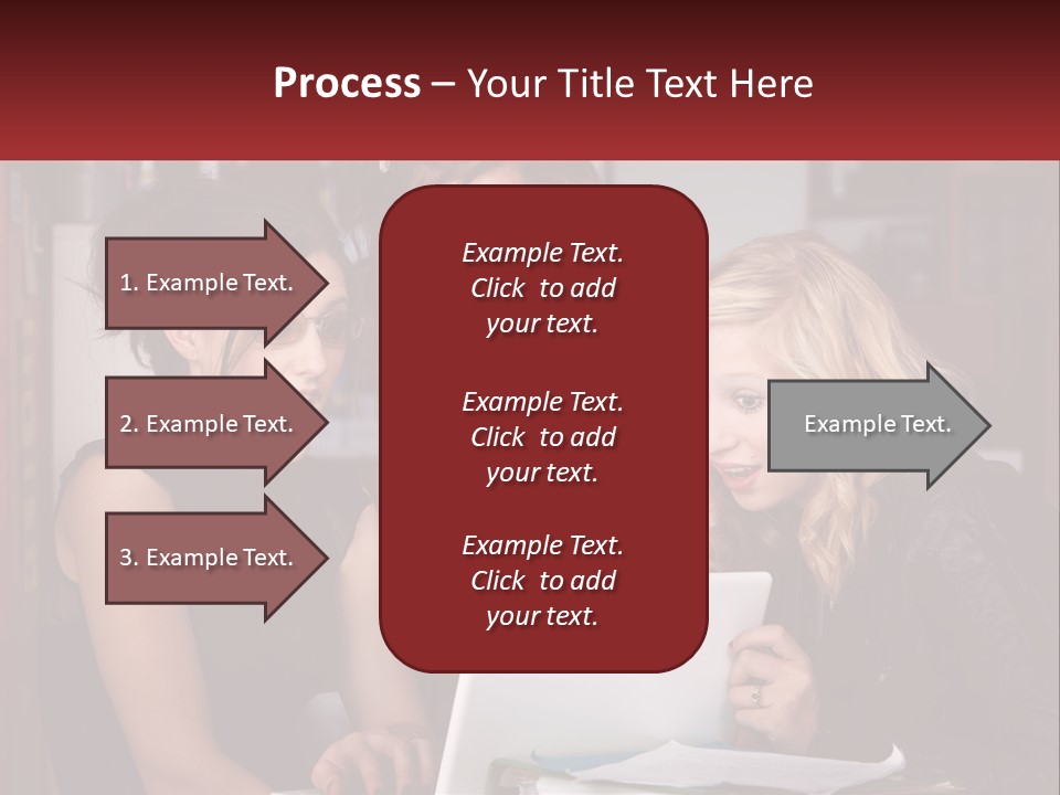 Three Young Women Looking At A Laptop Screen PowerPoint Template