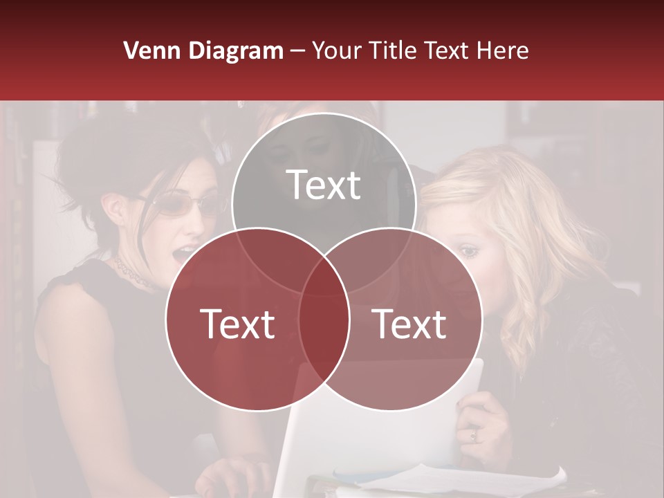 Three Young Women Looking At A Laptop Screen PowerPoint Template