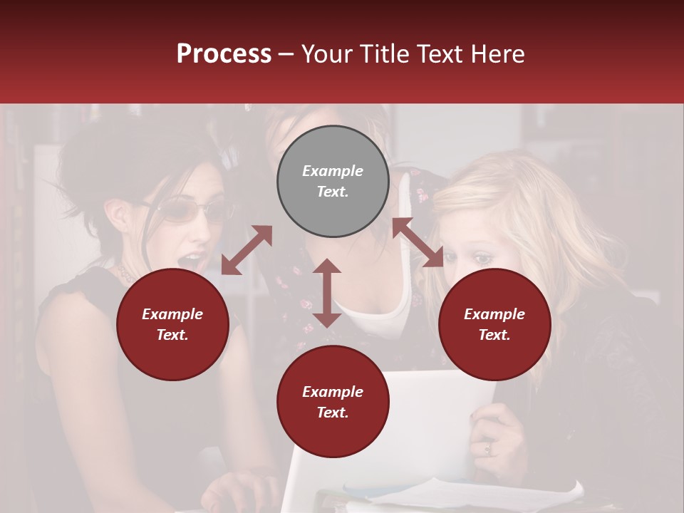 Three Young Women Looking At A Laptop Screen PowerPoint Template