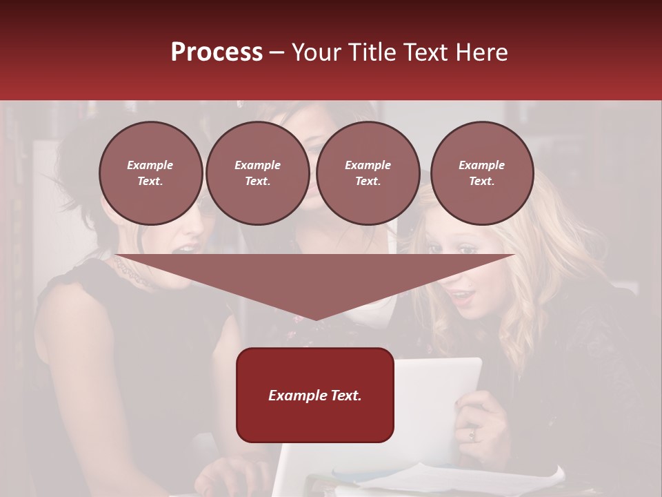 Three Young Women Looking At A Laptop Screen PowerPoint Template