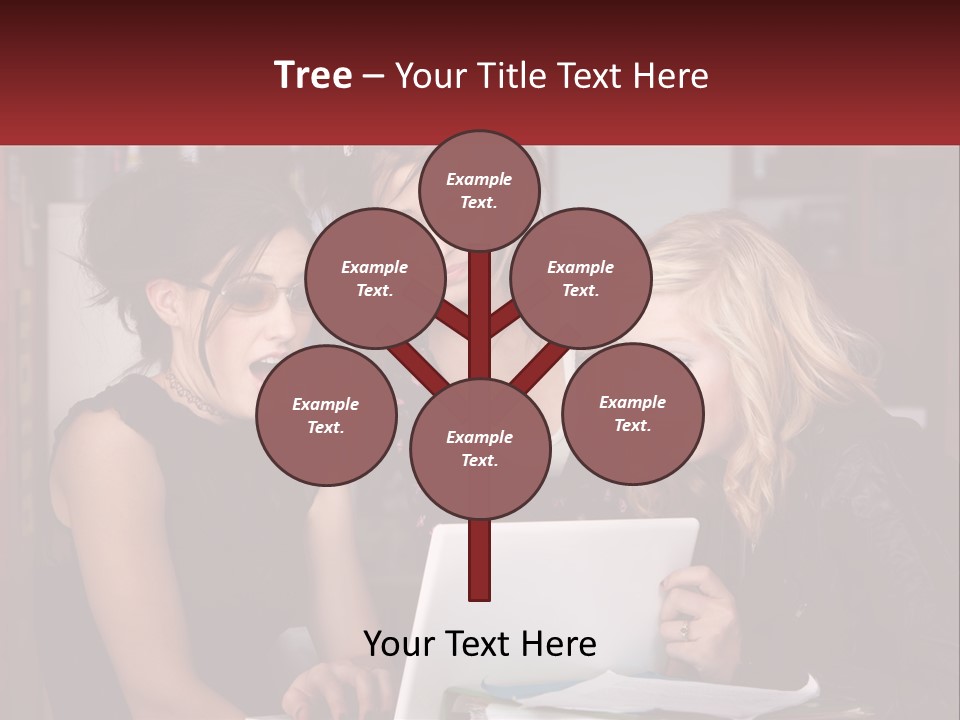 Three Young Women Looking At A Laptop Screen PowerPoint Template