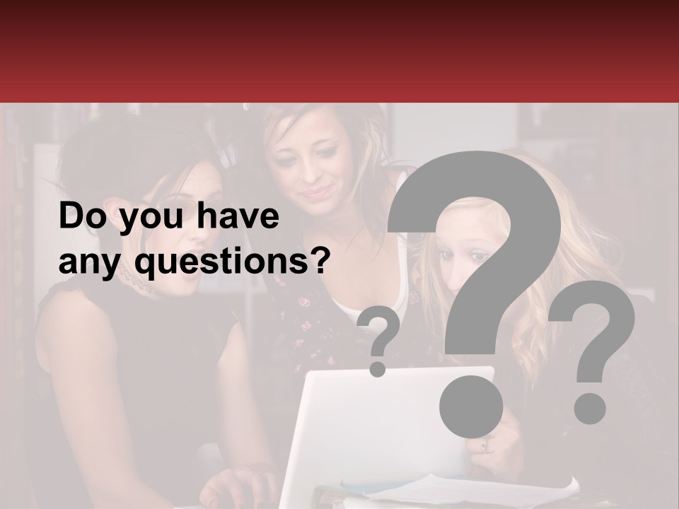 Three Young Women Looking At A Laptop Screen PowerPoint Template