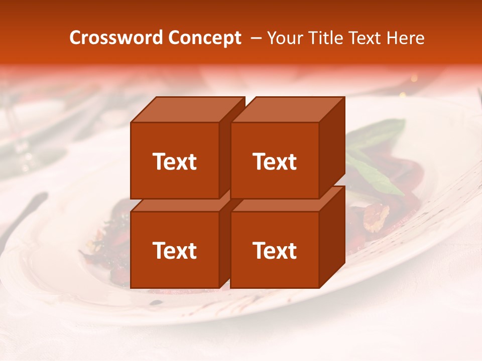 A Plate Of Food On A Table With A Knife And Fork PowerPoint Template