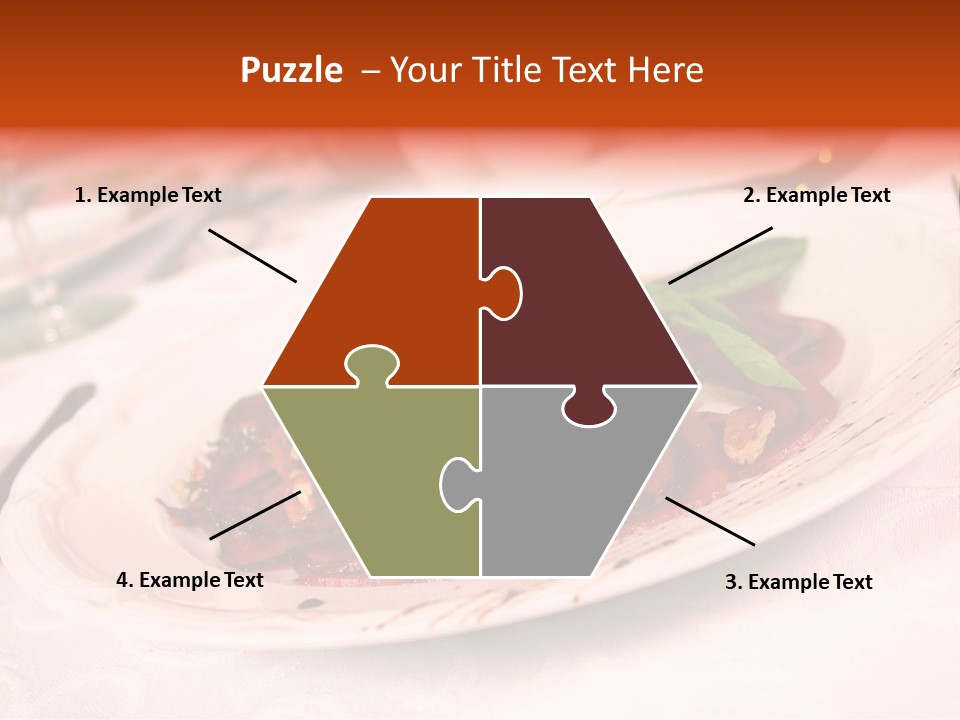 A Plate Of Food On A Table With A Knife And Fork PowerPoint Template