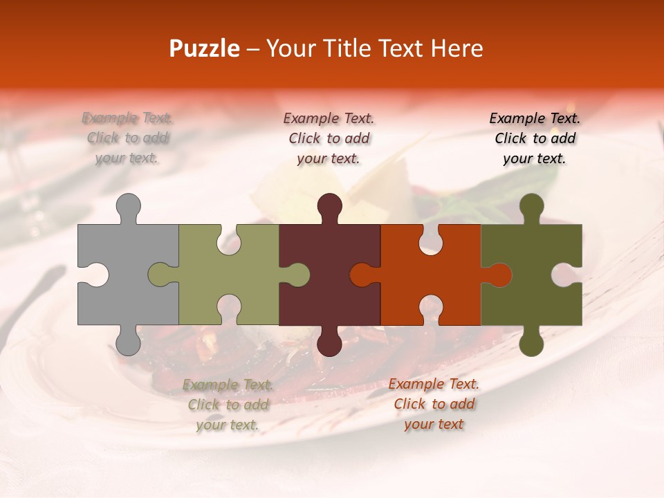 A Plate Of Food On A Table With A Knife And Fork PowerPoint Template