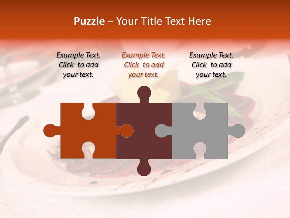 A Plate Of Food On A Table With A Knife And Fork PowerPoint Template