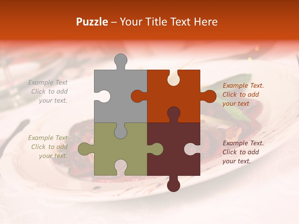 A Plate Of Food On A Table With A Knife And Fork PowerPoint Template