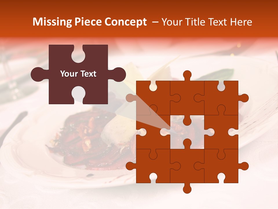 A Plate Of Food On A Table With A Knife And Fork PowerPoint Template