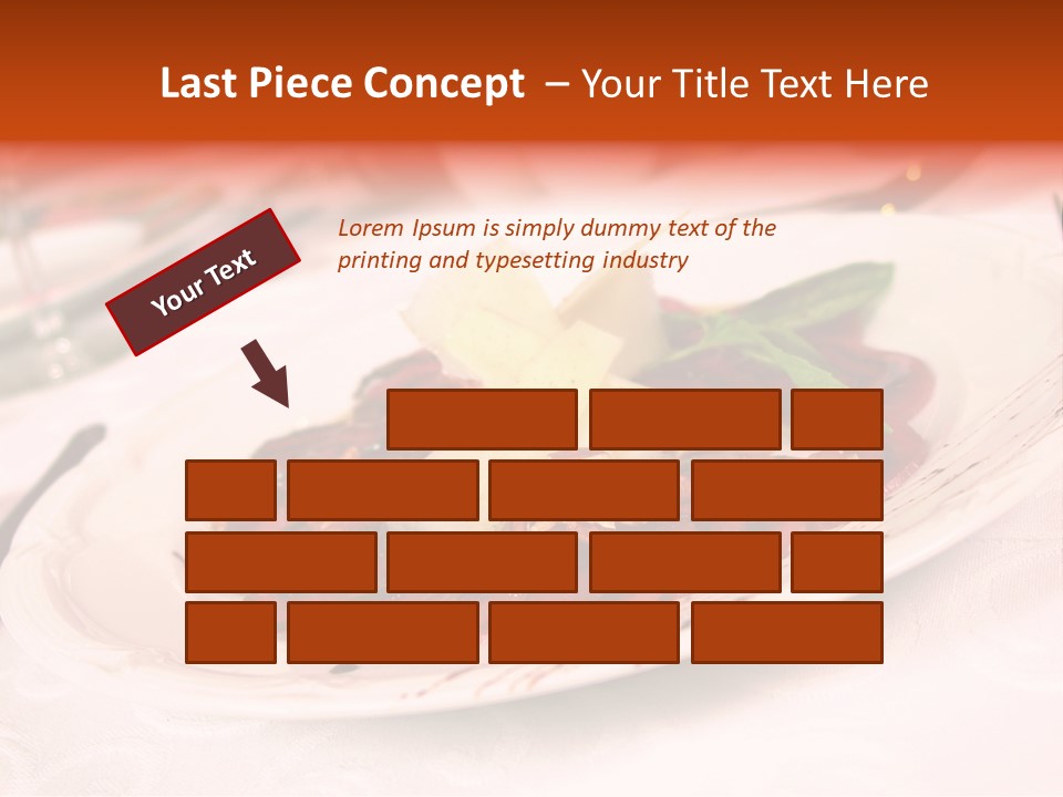 A Plate Of Food On A Table With A Knife And Fork PowerPoint Template