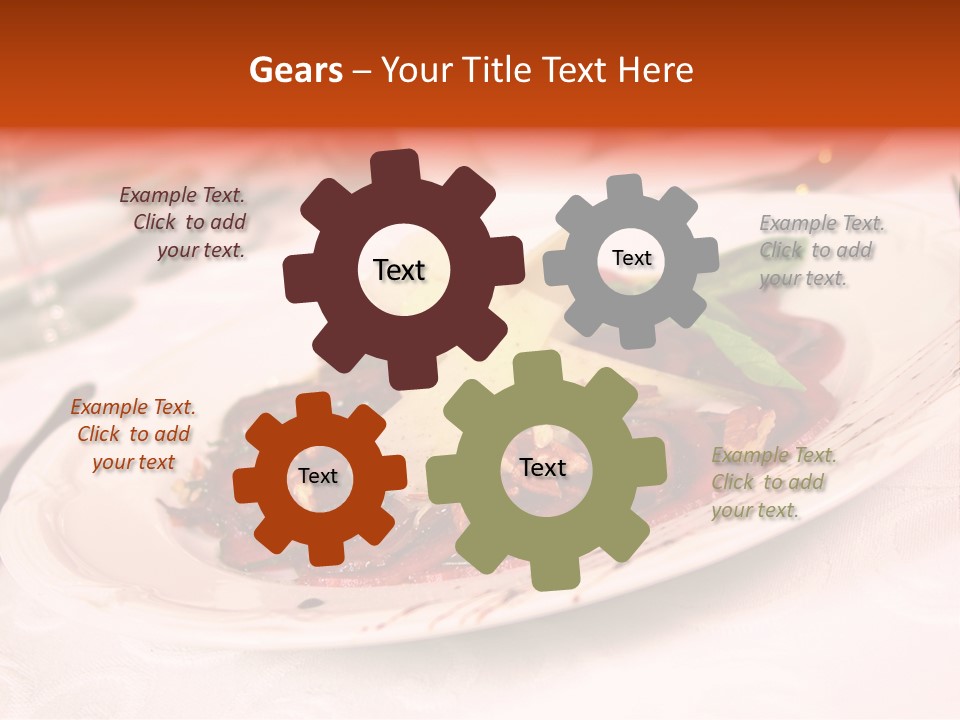 A Plate Of Food On A Table With A Knife And Fork PowerPoint Template