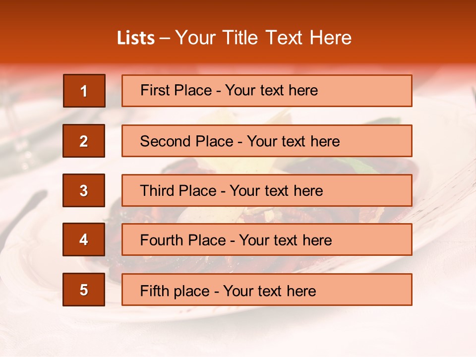 A Plate Of Food On A Table With A Knife And Fork PowerPoint Template