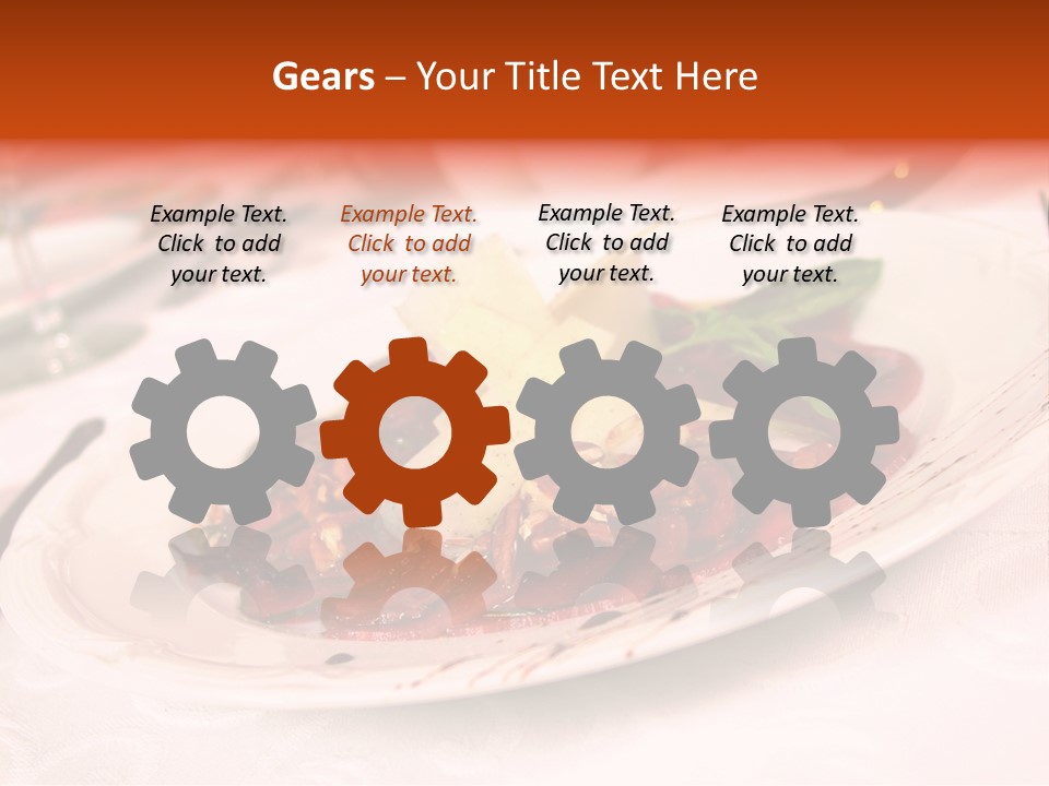 A Plate Of Food On A Table With A Knife And Fork PowerPoint Template