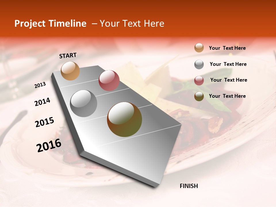 A Plate Of Food On A Table With A Knife And Fork PowerPoint Template