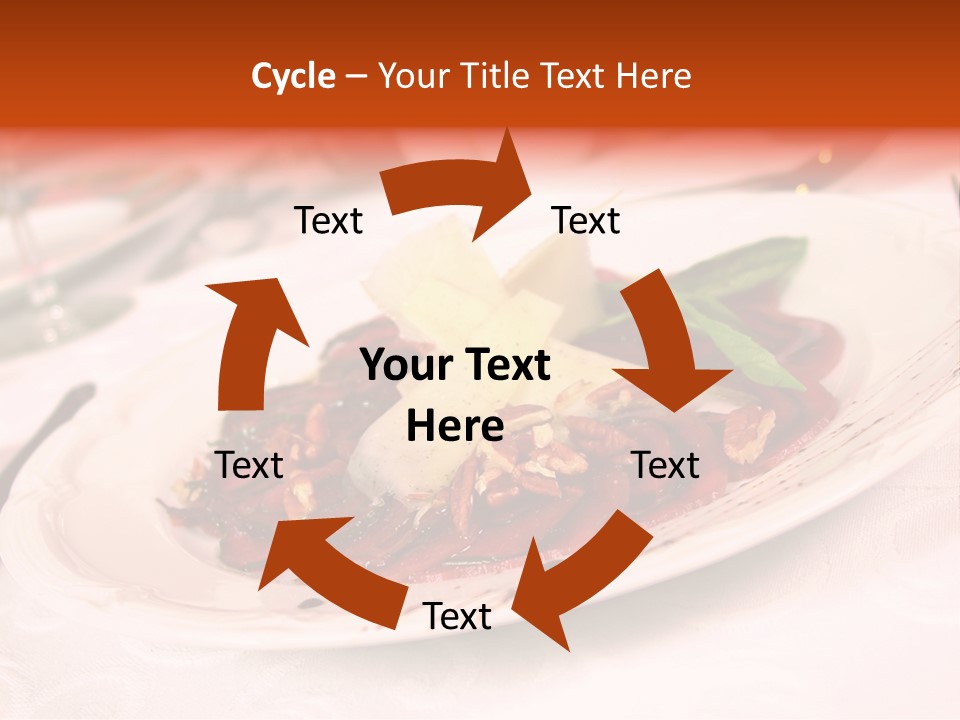 A Plate Of Food On A Table With A Knife And Fork PowerPoint Template