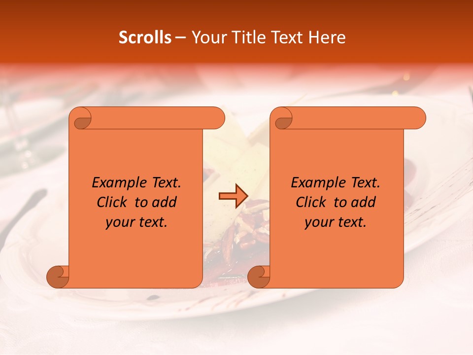 A Plate Of Food On A Table With A Knife And Fork PowerPoint Template
