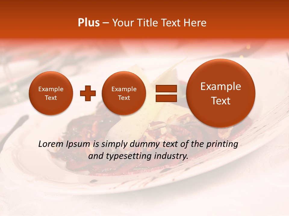 A Plate Of Food On A Table With A Knife And Fork PowerPoint Template