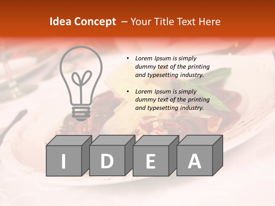 A Plate Of Food On A Table With A Knife And Fork PowerPoint Template