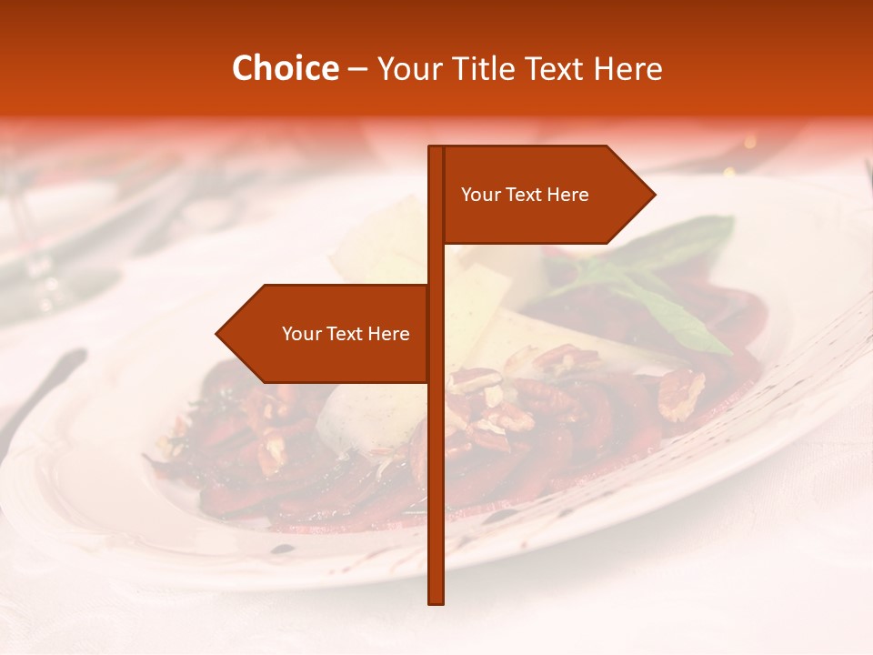A Plate Of Food On A Table With A Knife And Fork PowerPoint Template