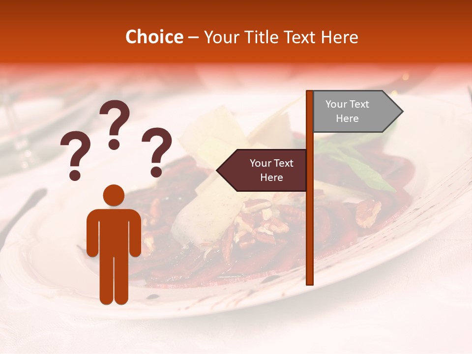 A Plate Of Food On A Table With A Knife And Fork PowerPoint Template