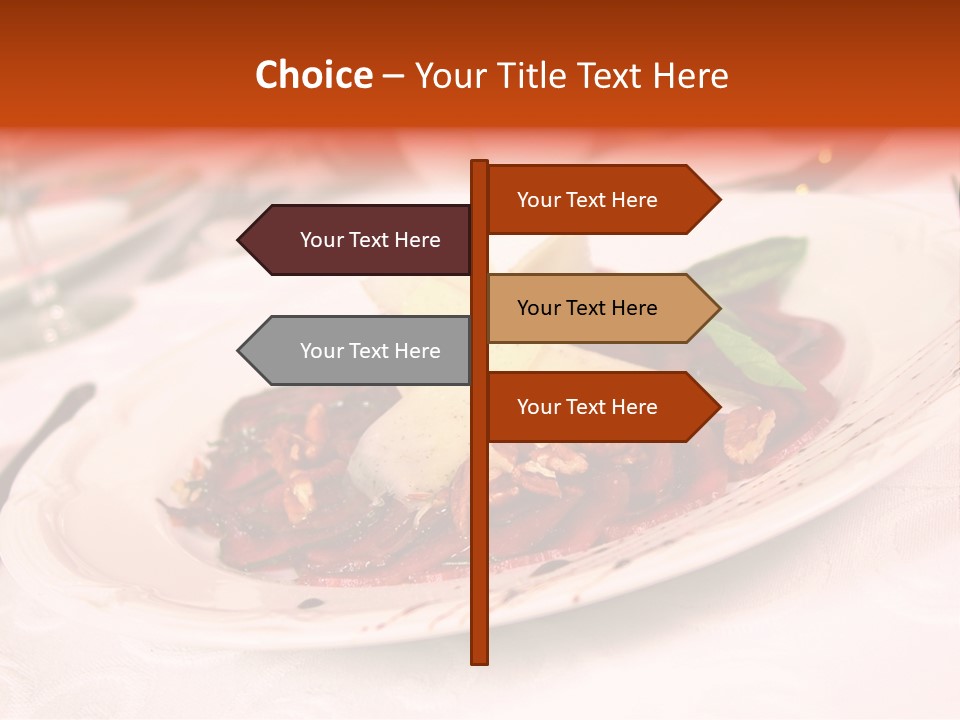 A Plate Of Food On A Table With A Knife And Fork PowerPoint Template