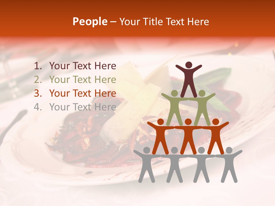 A Plate Of Food On A Table With A Knife And Fork PowerPoint Template