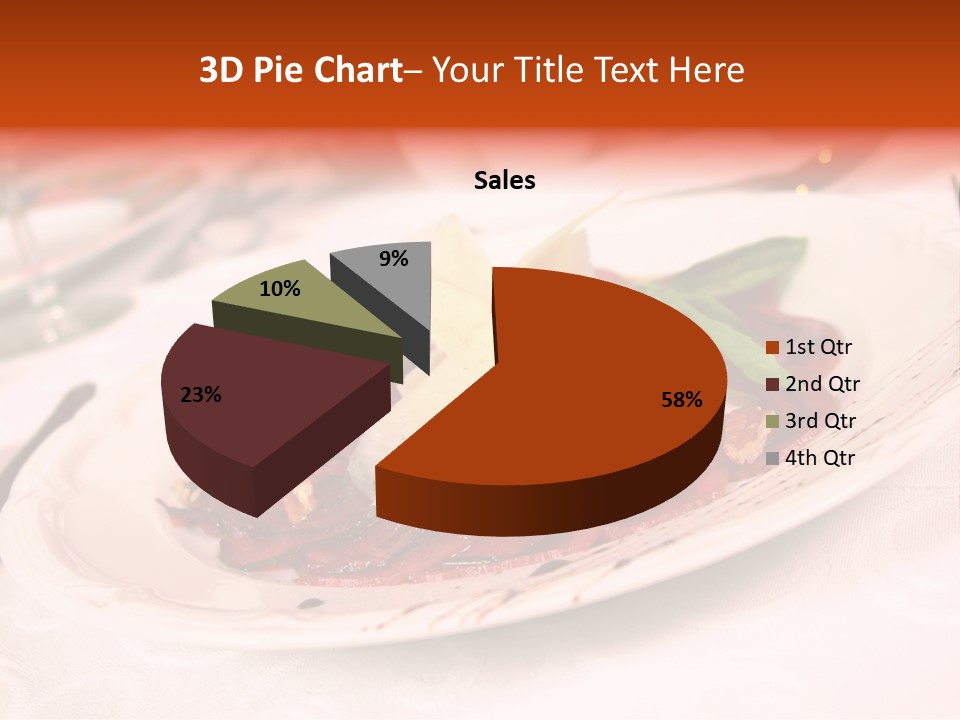 A Plate Of Food On A Table With A Knife And Fork PowerPoint Template