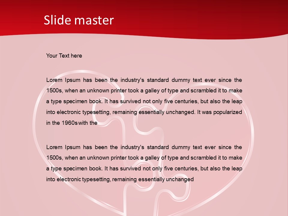 A Heart Shaped Puzzle Piece On A Red Background PowerPoint Template