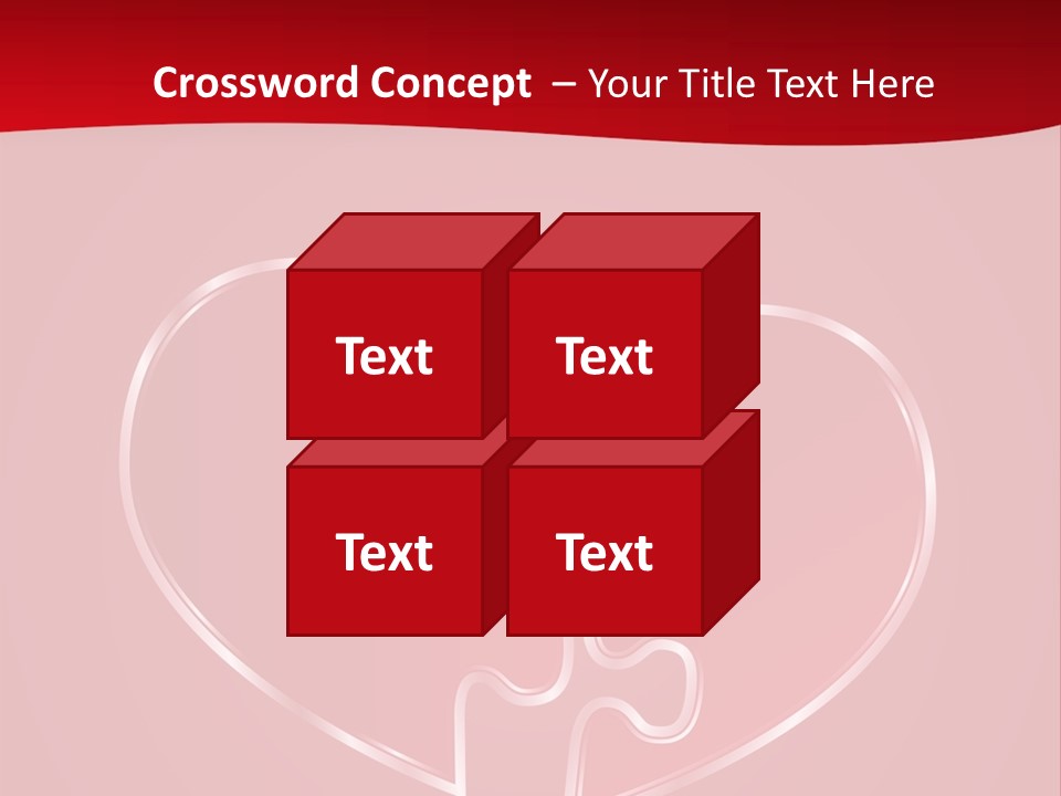 A Heart Shaped Puzzle Piece On A Red Background PowerPoint Template