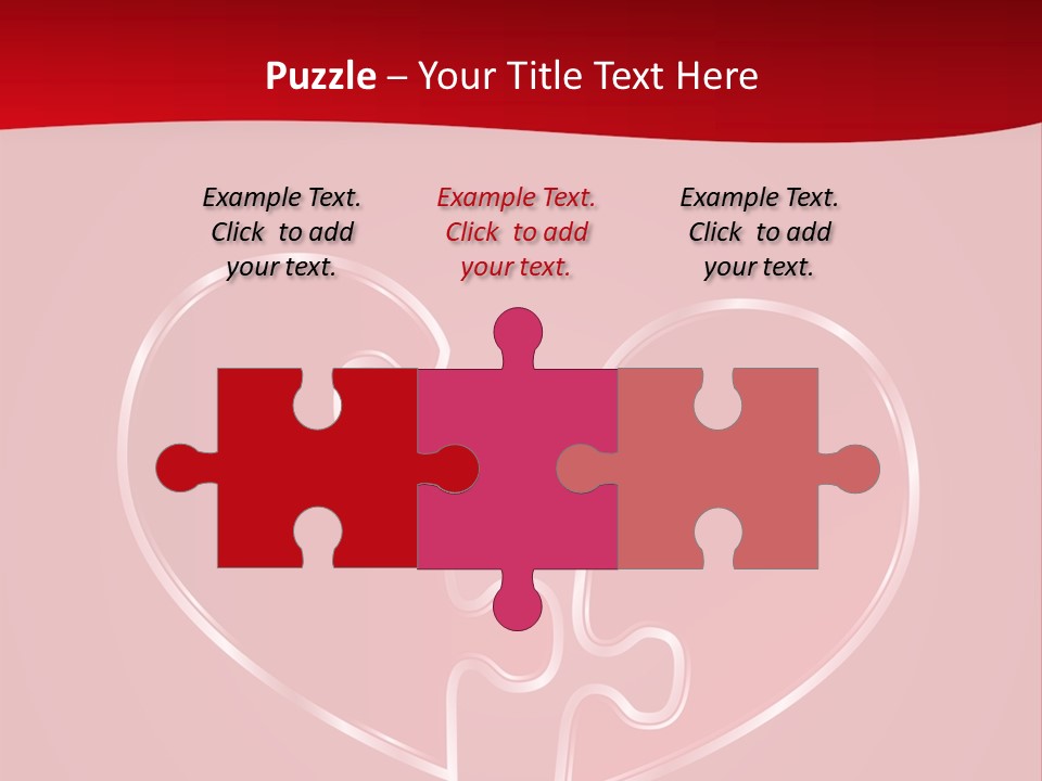 A Heart Shaped Puzzle Piece On A Red Background PowerPoint Template