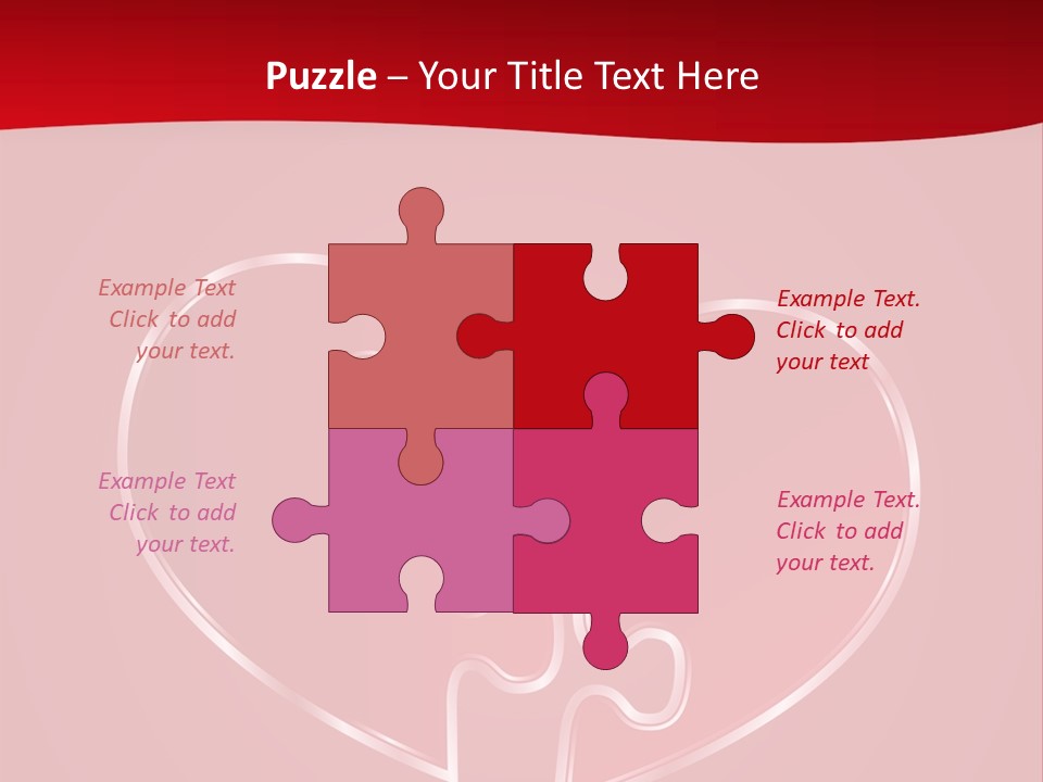 A Heart Shaped Puzzle Piece On A Red Background PowerPoint Template
