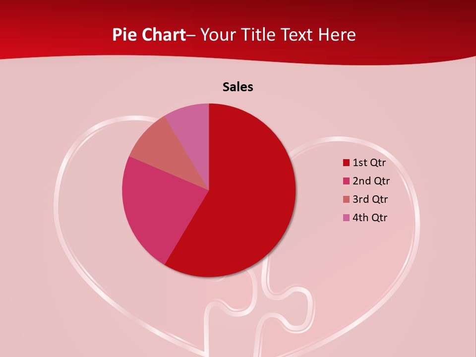 A Heart Shaped Puzzle Piece On A Red Background PowerPoint Template