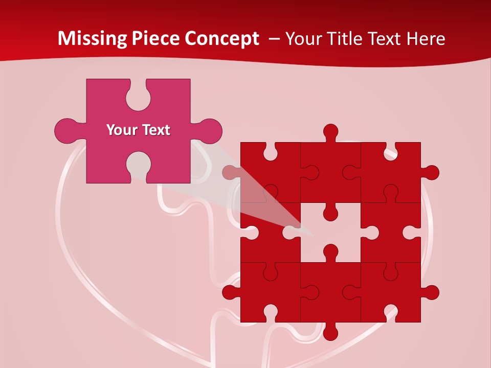 A Heart Shaped Puzzle Piece On A Red Background PowerPoint Template