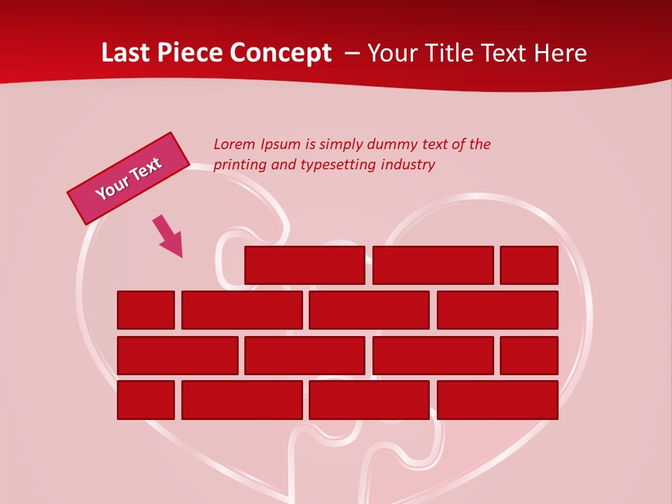A Heart Shaped Puzzle Piece On A Red Background PowerPoint Template