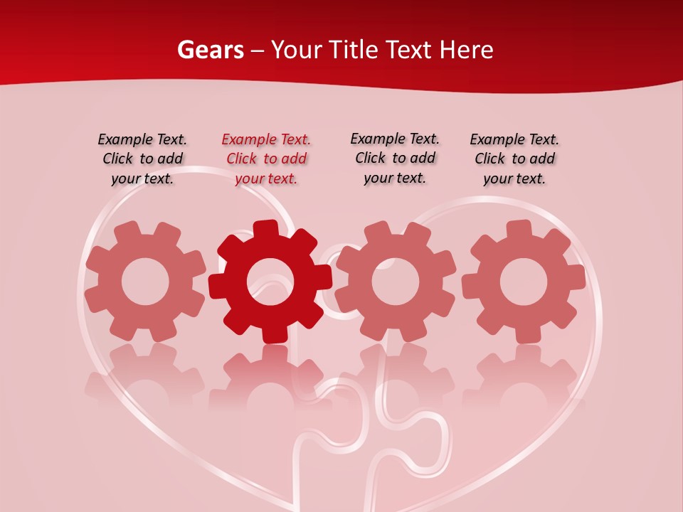 A Heart Shaped Puzzle Piece On A Red Background PowerPoint Template