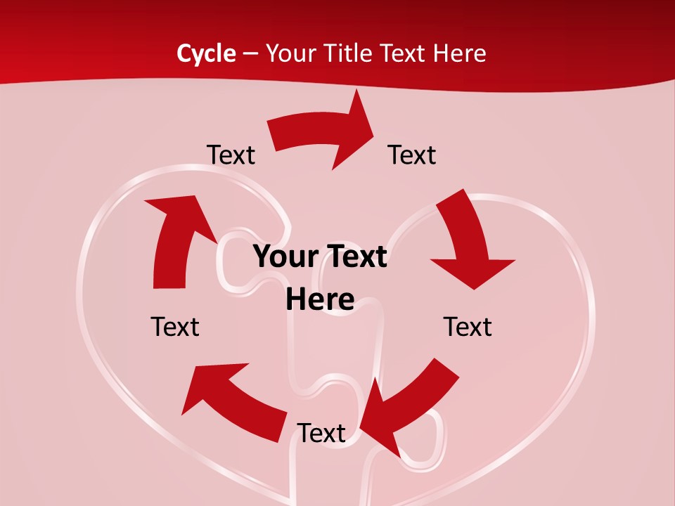 A Heart Shaped Puzzle Piece On A Red Background PowerPoint Template