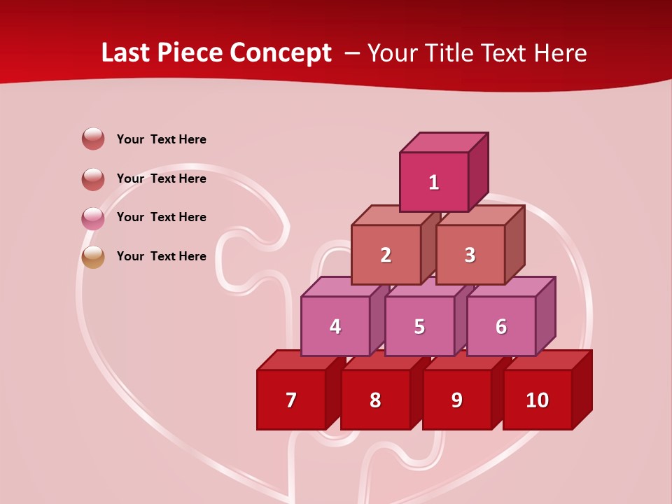 A Heart Shaped Puzzle Piece On A Red Background PowerPoint Template