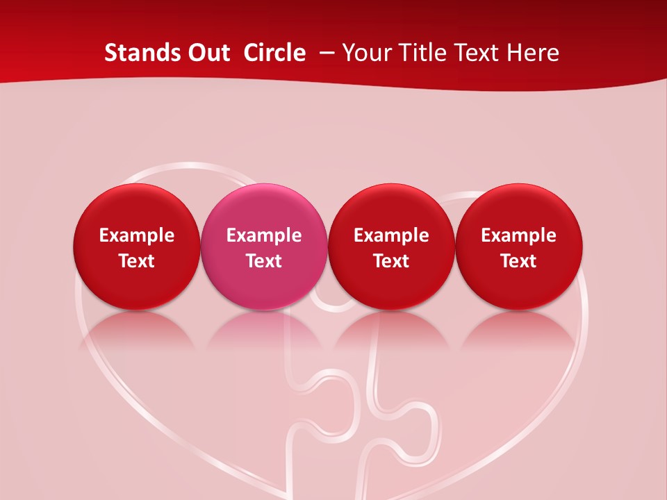 A Heart Shaped Puzzle Piece On A Red Background PowerPoint Template