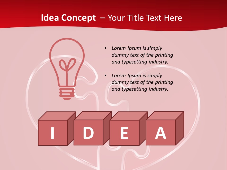 A Heart Shaped Puzzle Piece On A Red Background PowerPoint Template
