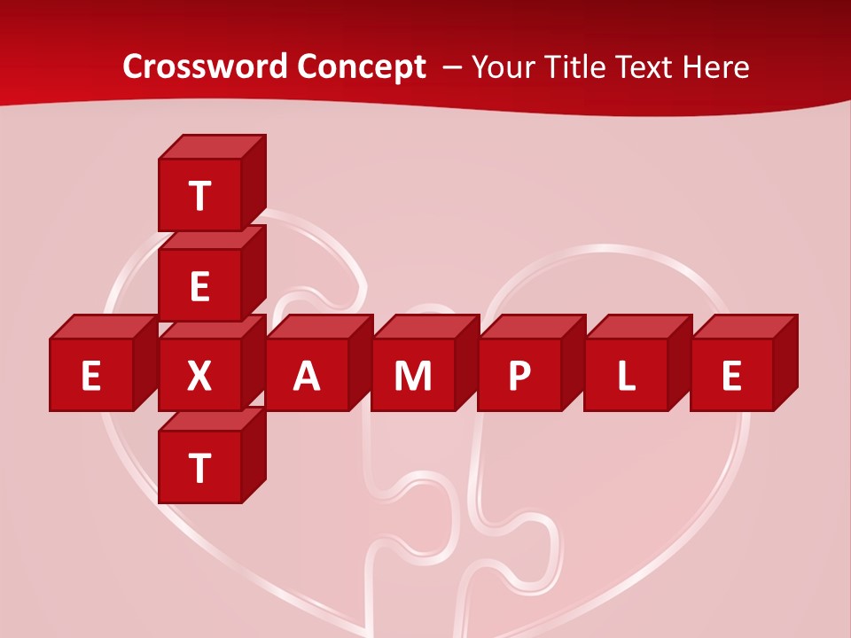 A Heart Shaped Puzzle Piece On A Red Background PowerPoint Template