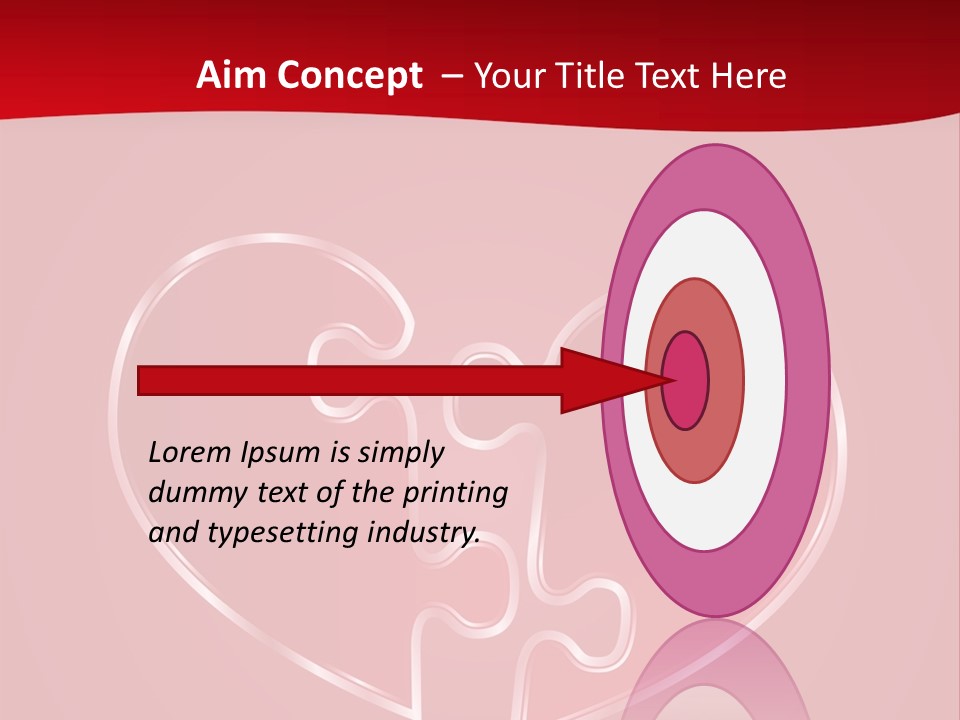 A Heart Shaped Puzzle Piece On A Red Background PowerPoint Template