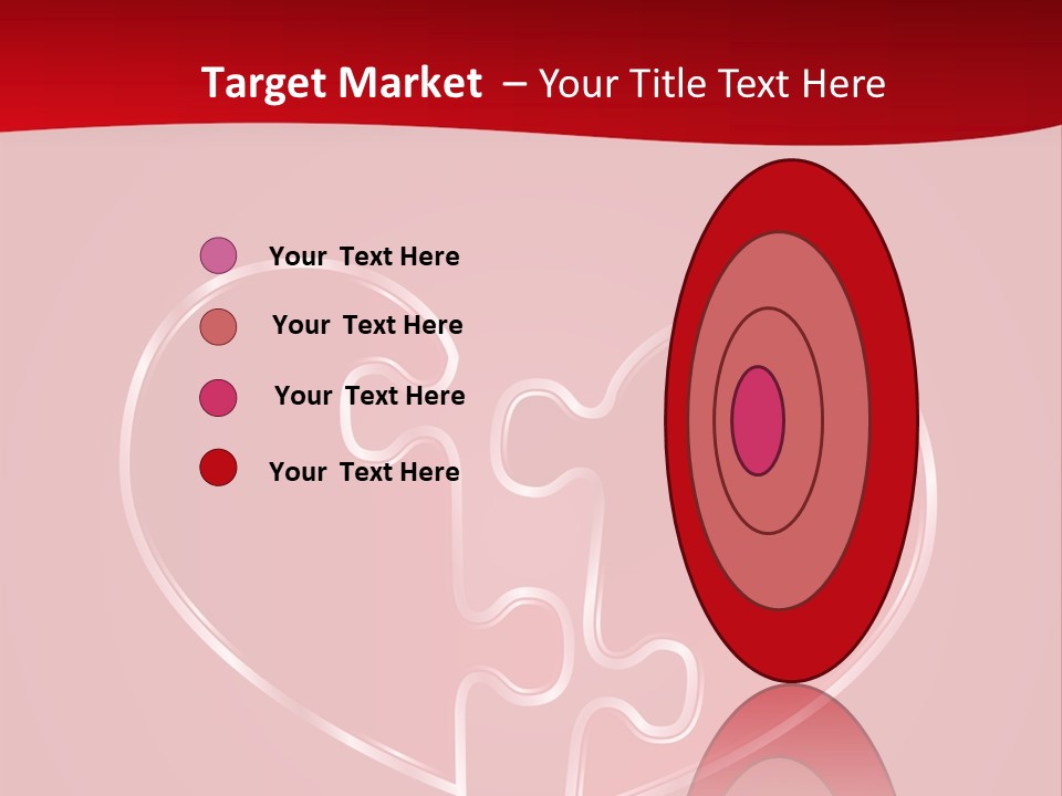 A Heart Shaped Puzzle Piece On A Red Background PowerPoint Template