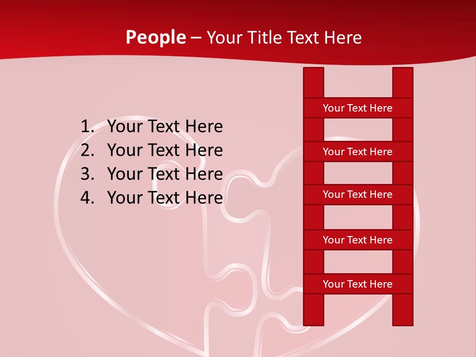 A Heart Shaped Puzzle Piece On A Red Background PowerPoint Template